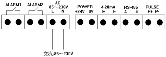 實(shí)驗(yàn)室氣體質(zhì)量流量計(jì)交流電接線圖